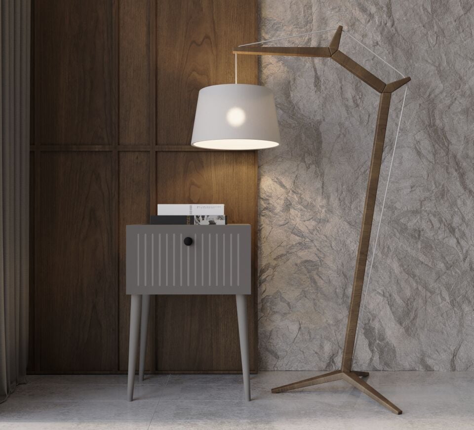 Canopus MDF Ahşap Ayaklı Tek Kapaklı Komodin (4 renk seçeneği)