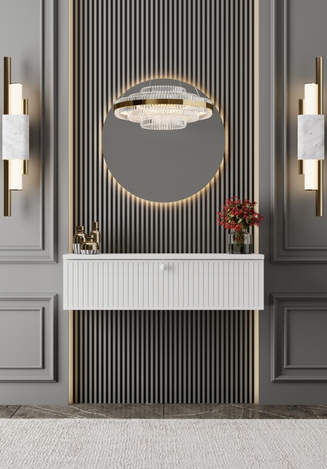 Mimosa 50 cm Duvara Monte Dresuar Kapaklı MDF