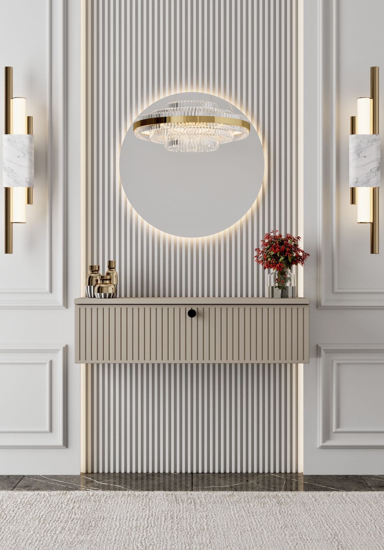 Mimosa MDF Duvara Monte Kapaklı Dresuar 90 cm (5 renk seçeneği)