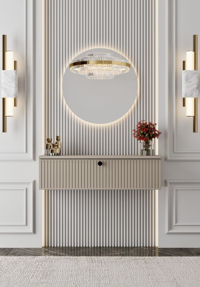 Mimosa MDF Duvara Monte Kapaklı Dresuar 90 cm (5 renk seçeneği)