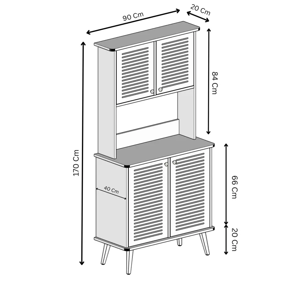 Avior Kahve Köşesi MDF kapaklı raflı 90 cm (7 renk seçeneği) MİNT YEŞİLİ