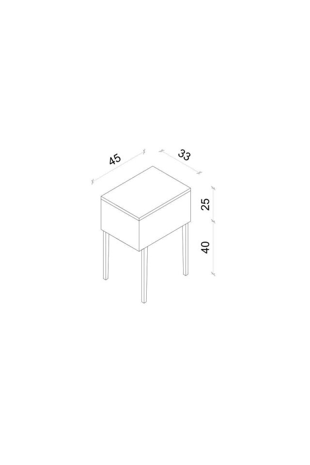 Canopus MDF Ahşap Ayaklı Tek Kapaklı Komodin (4 renk seçeneği) SAFİR MEŞE
