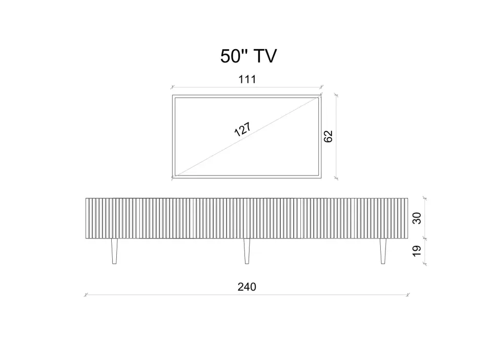 Capella Tv Ünitesi 240 cm 6 kapaklı duvara monte MDF (8 renk seçeneği) SİYAH