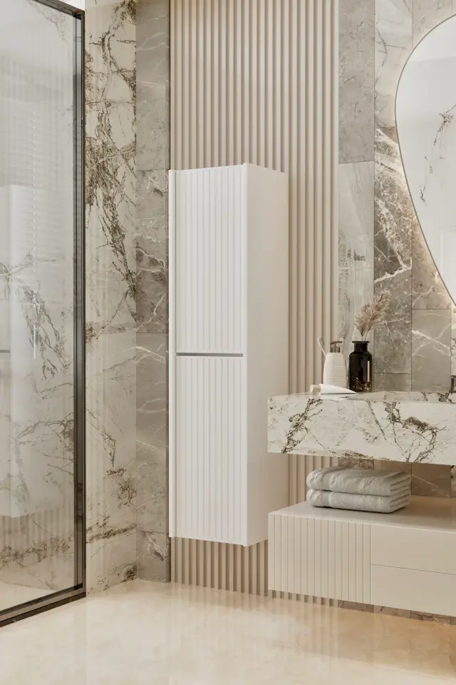 Capella MDF Çok Amaçlı Banyo Dolabı (6 renk seçeneği) BEYAZ