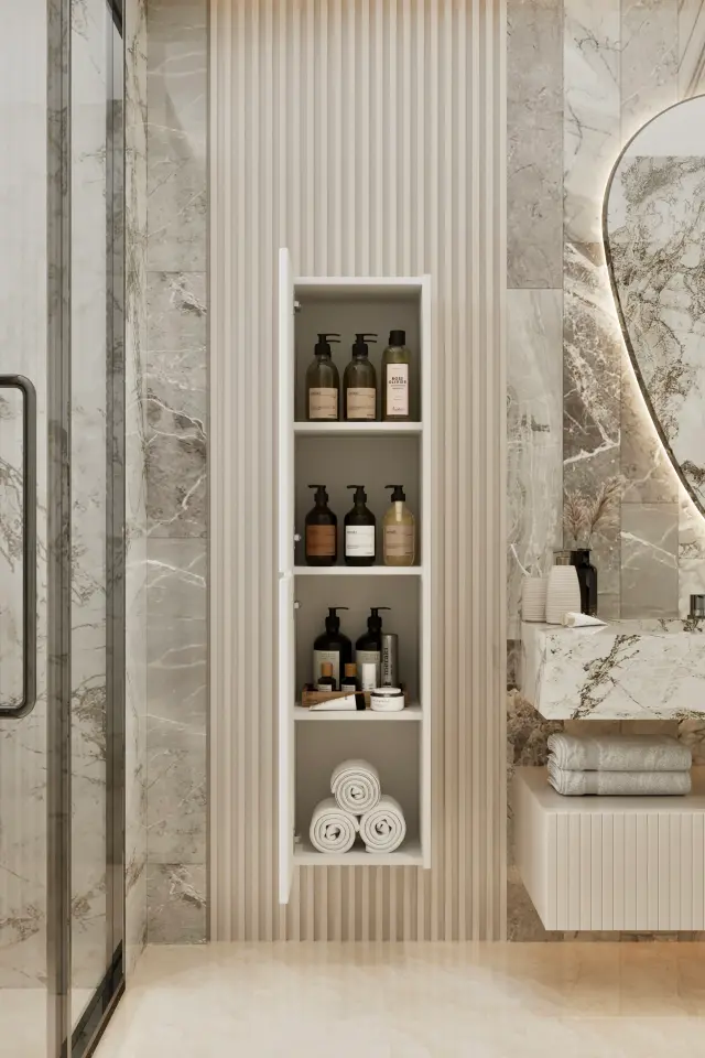 Capella MDF Çok Amaçlı Banyo Dolabı (6 renk seçeneği) BEYAZ