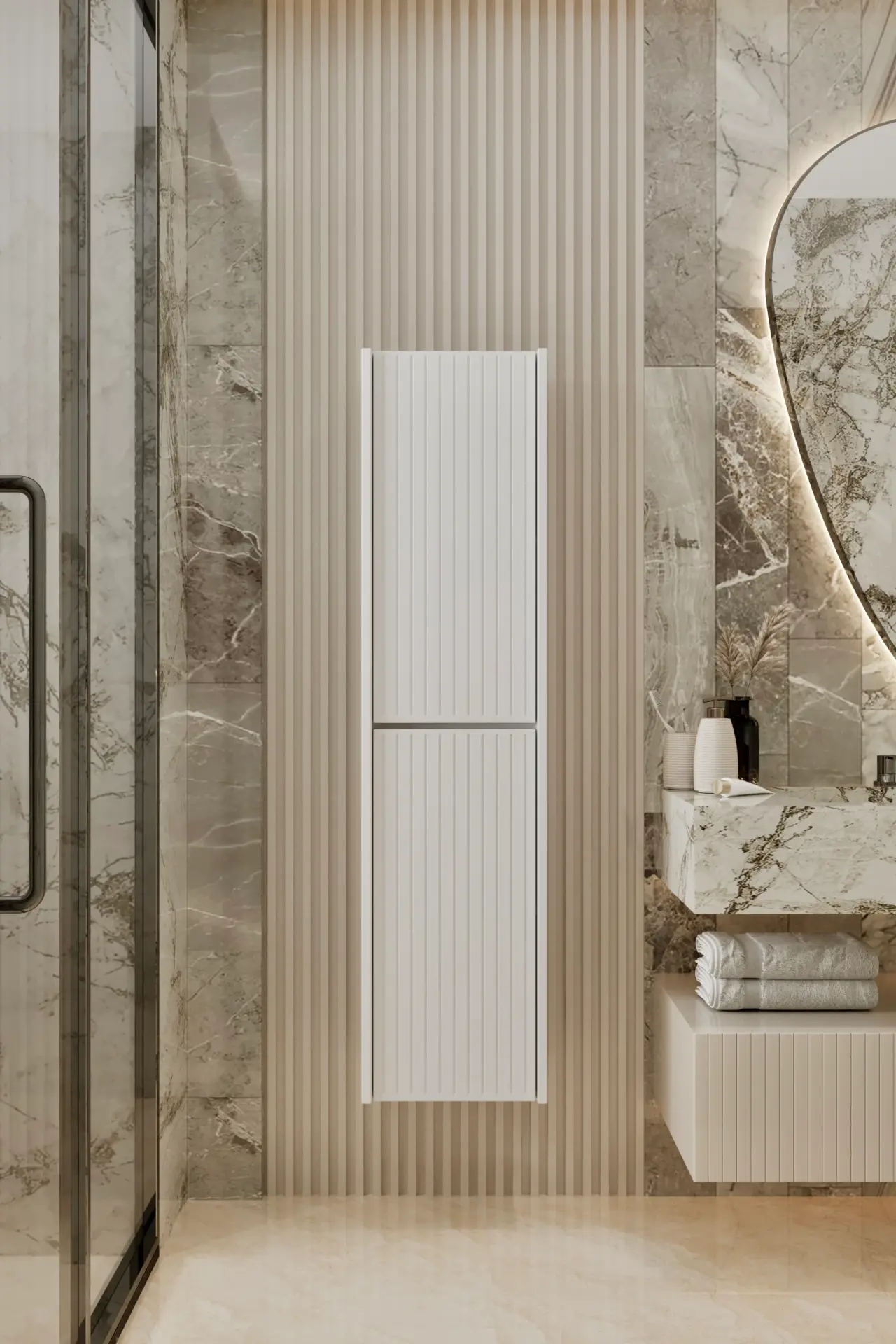 Capella MDF Çok Amaçlı Banyo Dolabı (6 renk seçeneği) BEYAZ