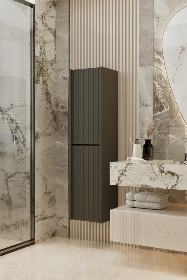 Capella MDF Çok Amaçlı Banyo Dolabı (6 renk seçeneği) GRİ