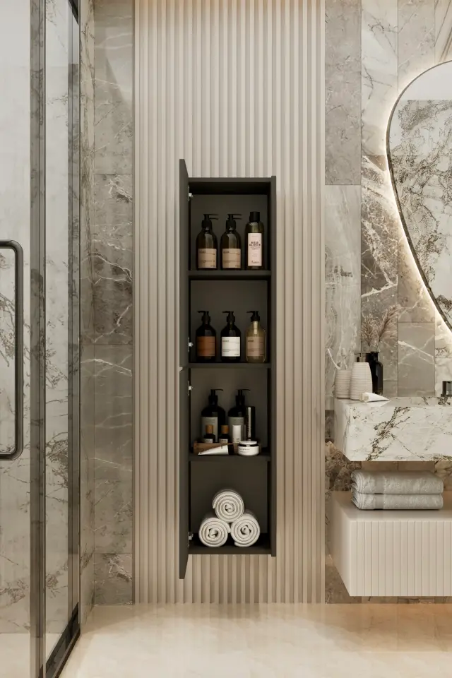Capella MDF Çok Amaçlı Banyo Dolabı (6 renk seçeneği) GRİ