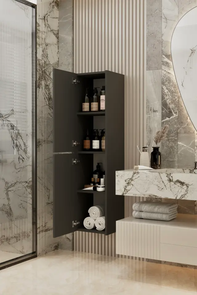 Capella MDF Çok Amaçlı Banyo Dolabı (6 renk seçeneği) GRİ