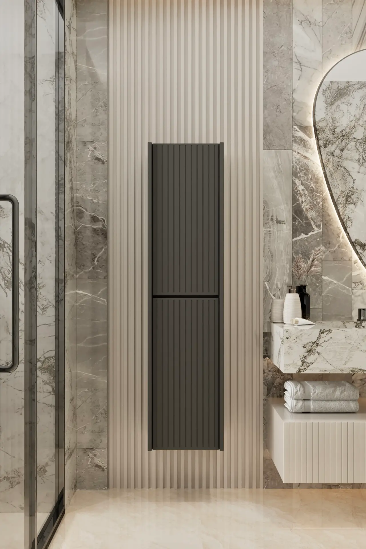 Capella MDF Çok Amaçlı Banyo Dolabı (6 renk seçeneği) GRİ