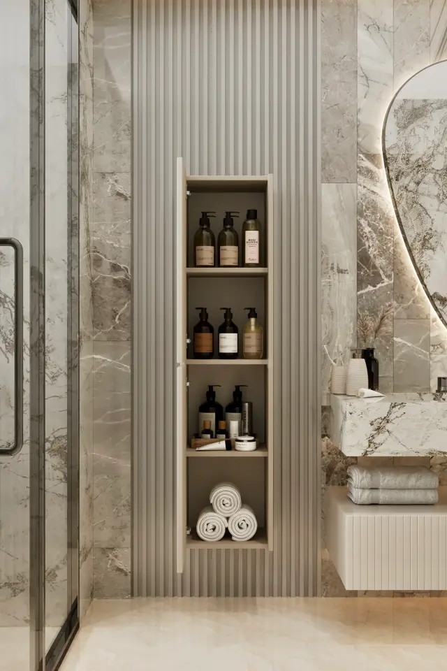 Capella MDF Çok Amaçlı Banyo Dolabı (6 renk seçeneği) KUM TAŞI