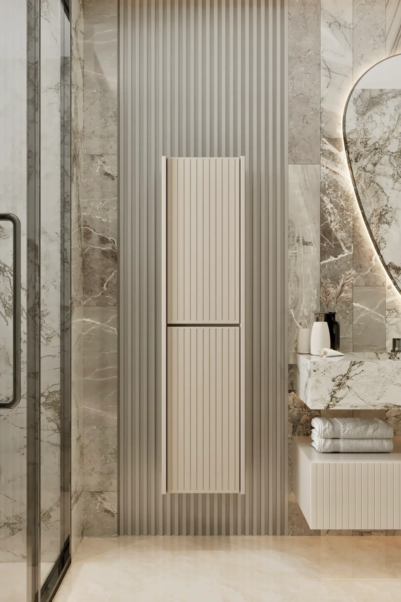 Capella MDF Çok Amaçlı Banyo Dolabı (6 renk seçeneği) KUM TAŞI