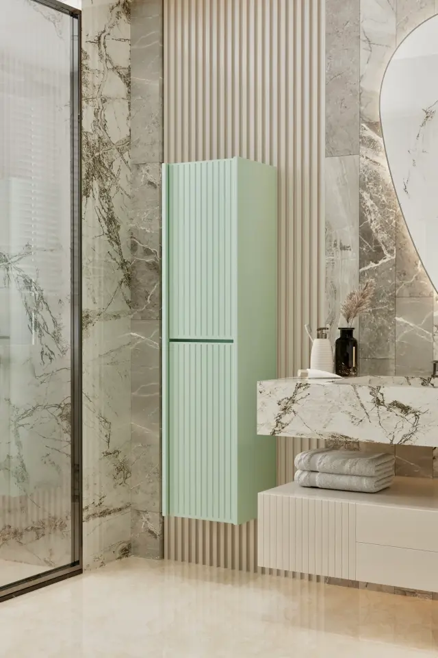 Capella MDF Çok Amaçlı Banyo Dolabı (6 renk seçeneği) MİNT YEŞİLİ