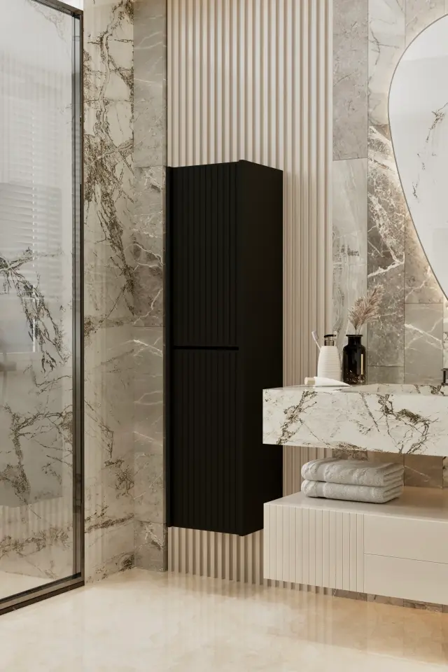Capella MDF Çok Amaçlı Banyo Dolabı (6 renk seçeneği) SİYAH
