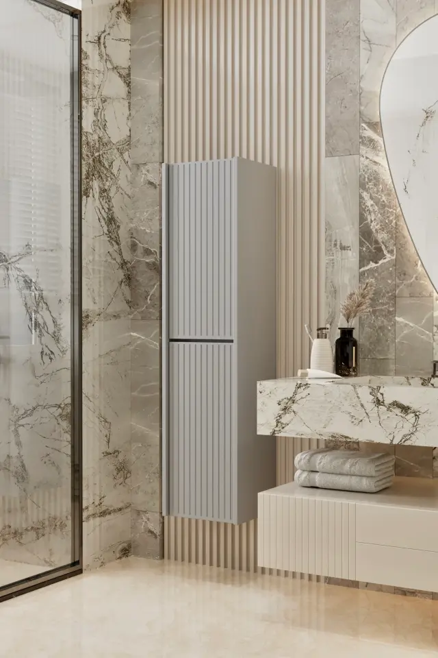 Capella MDF Çok Amaçlı Banyo Dolabı (6 renk seçeneği) SİS GRİ