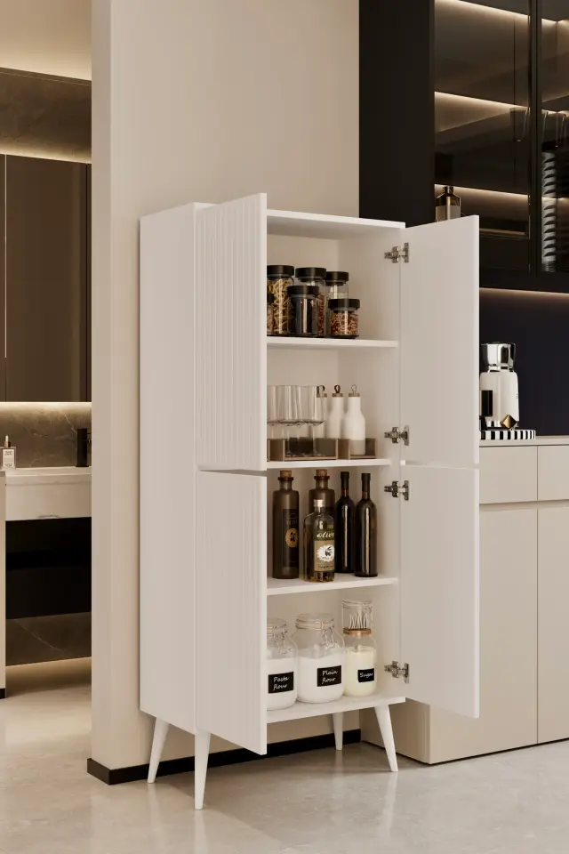 Capella MDF Çok Amaçlı Kiler-Mutfak Dolabı (6 renk seçeneği) BEYAZ