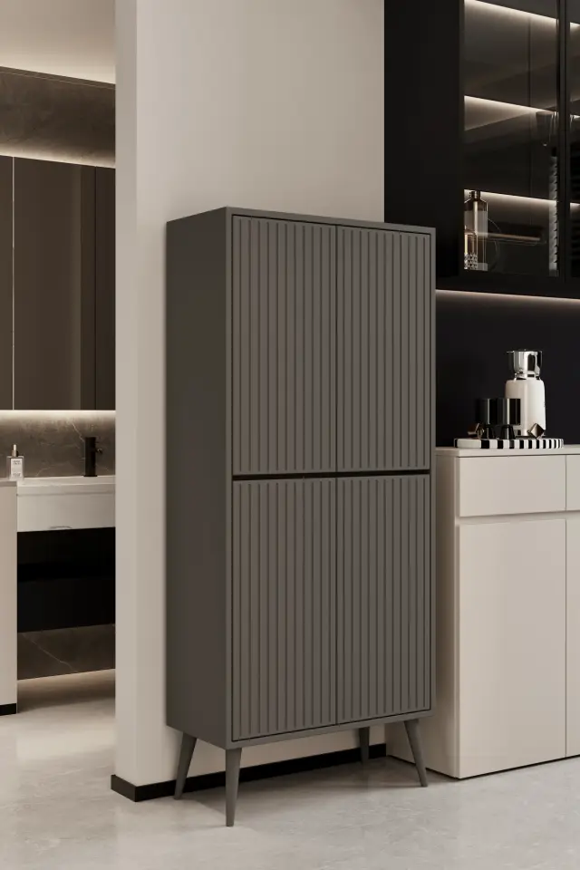 Capella MDF Çok Amaçlı Kiler-Mutfak Dolabı (6 renk seçeneği) GRİ