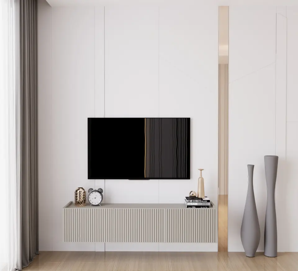 Capella Tv Ünitesi 140 cm 3 kapaklı duvara monte MDF (8 renk seçeneği) KUM TAŞI