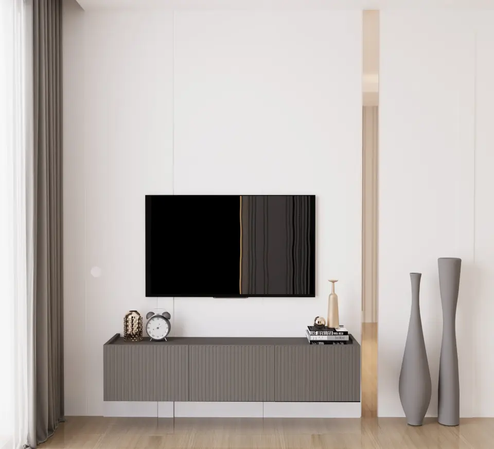 Capella Tv Ünitesi 140 cm 3 kapaklı duvara monte MDF (8 renk seçeneği) GRİ