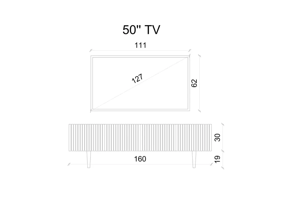 Capella Tv Ünitesi 160 cm 4 kapaklı ayaklı MDF (8 renk seçeneği) GRİ