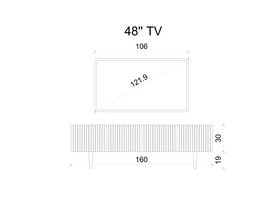 Capella Tv Ünitesi 160 cm 6 kapaklı duvara monte MDF (8 renk seçeneği) SİYAH