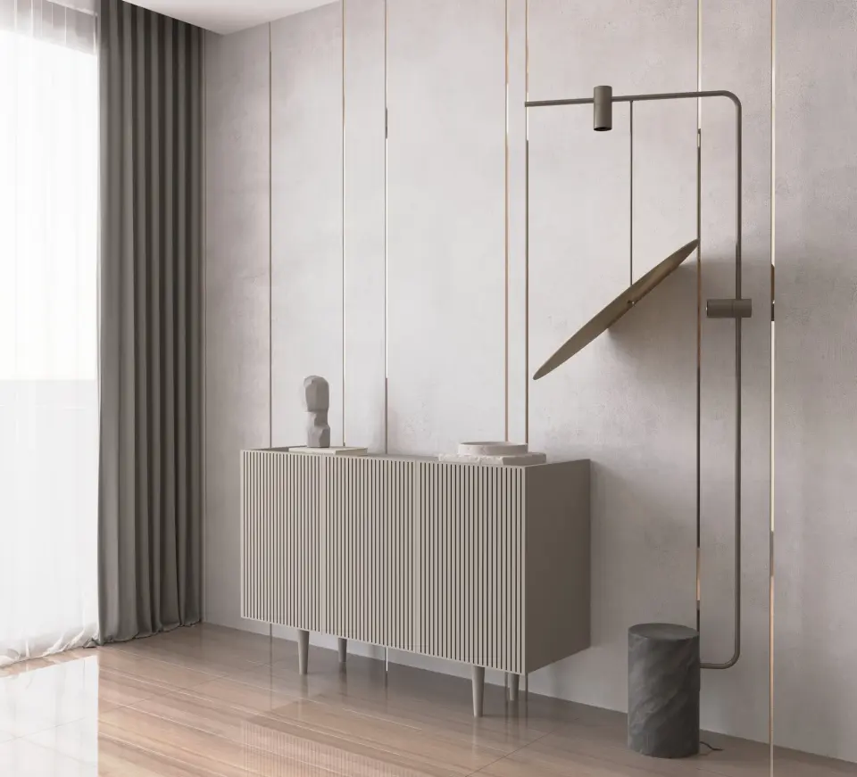 Capella Mdf 3 Kapaklı Raflı Ahşap Ayaklı 120 cm Konsol (4 renk seçeneği) KUM TAŞI