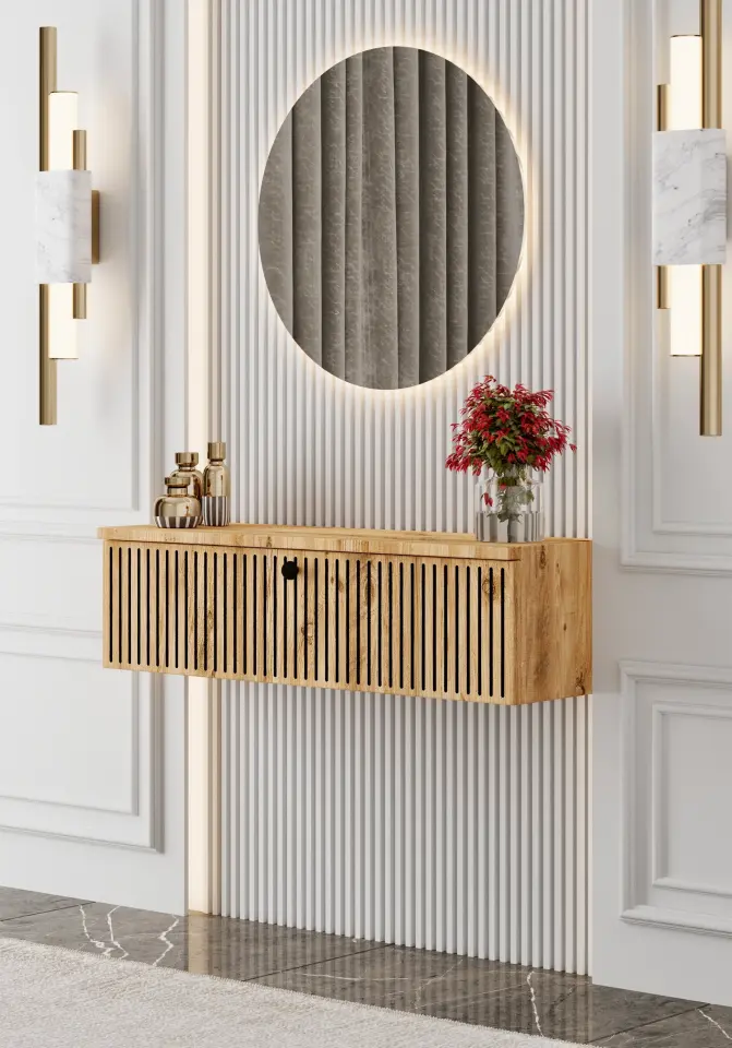 Mimosa MDF Duvara Monte Kapaklı Dresuar 50 cm (5 renk seçeneği) ATLANTİK ÇAM