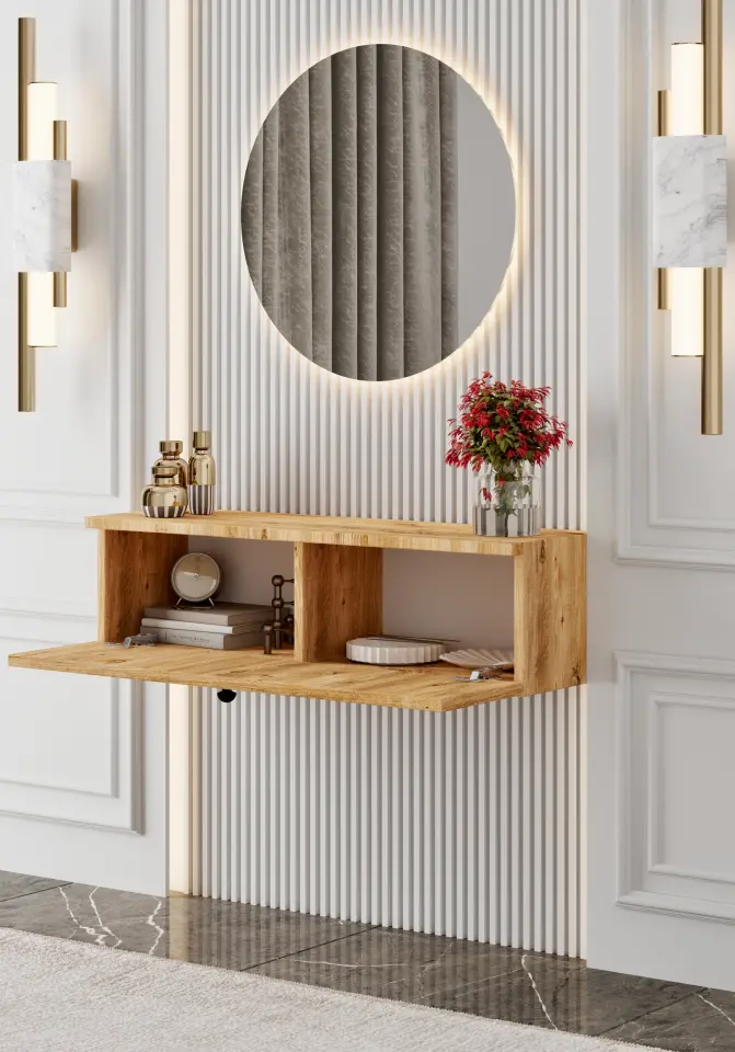 Mimosa MDF Duvara Monte Kapaklı Dresuar 50 cm (5 renk seçeneği) ATLANTİK ÇAM