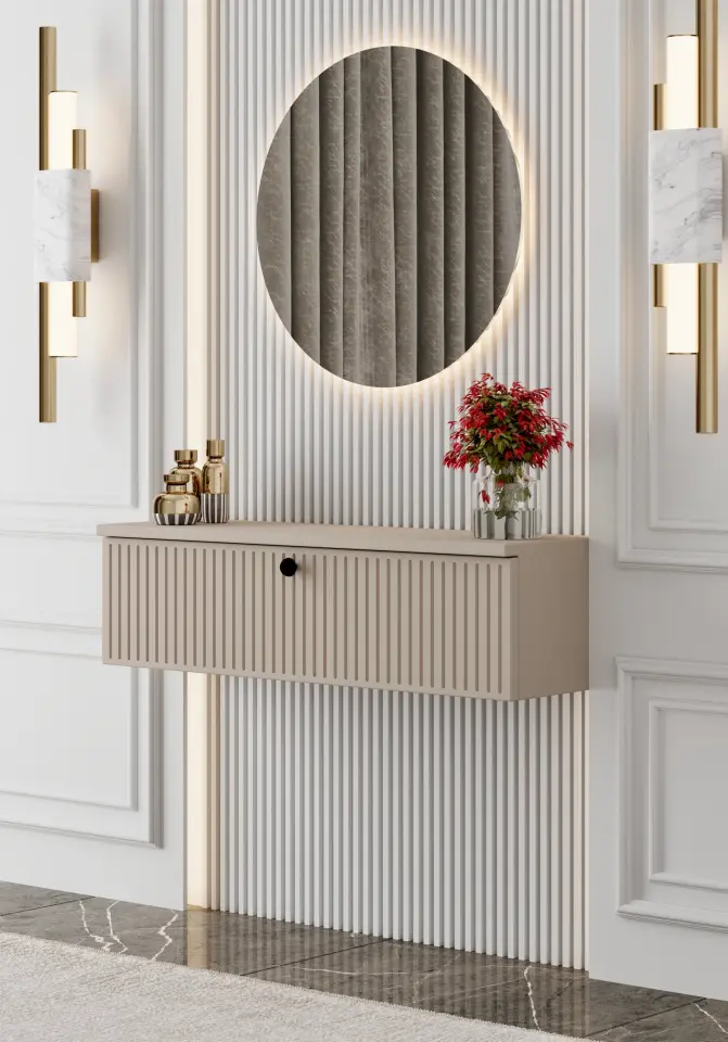 Mimosa MDF Duvara Monte Kapaklı Dresuar 50 cm (5 renk seçeneği) KUM TAŞI