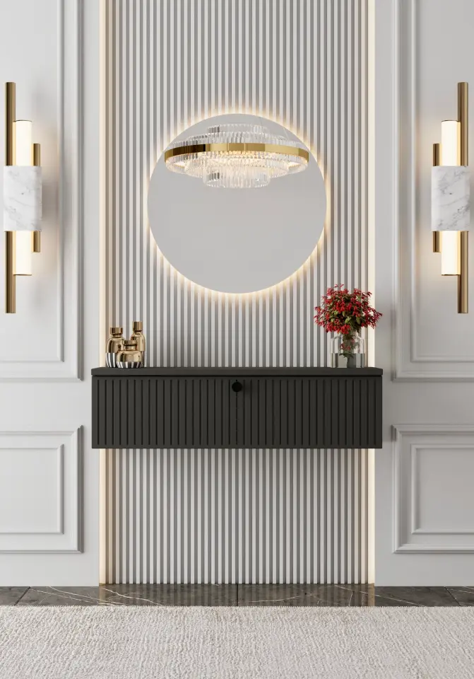 Mimosa MDF Duvara Monte Kapaklı Dresuar 90 cm (5 renk seçeneği) GRİ