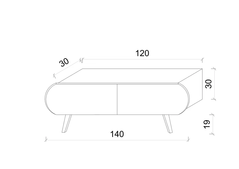 Regulus Mdf 2 Kapaklı Ahşap Ayaklı Country Tv Ünitesi 140 cm (4 renk seçeneği) BEYAZ