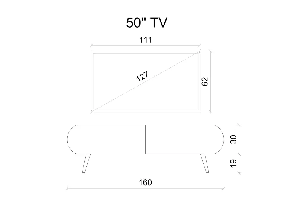 Regulus Mdf 2 Kapaklı Ahşap Ayaklı Country Tv Ünitesi 160 cm (4 renk seçeneği) KUM TAŞI