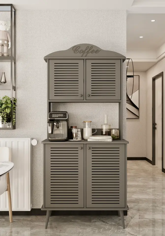 Avior Kahve Köşesi MDF Kapaklı Raflı 90 cm