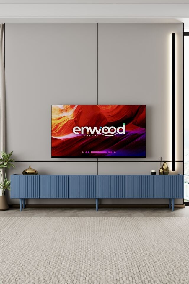 Capella Tv Ünitesi 240 cm 6 kapaklı ayaklı MDF (8 renk seçeneği)