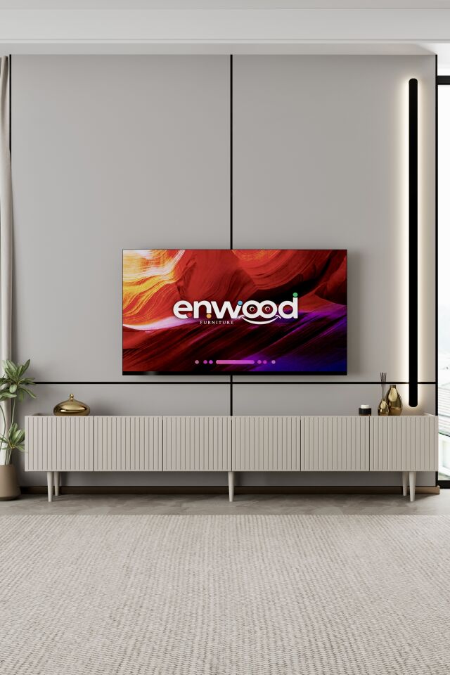 Capella TV Ünitesi 240 cm 6 Kapaklı Ayaklı MDF