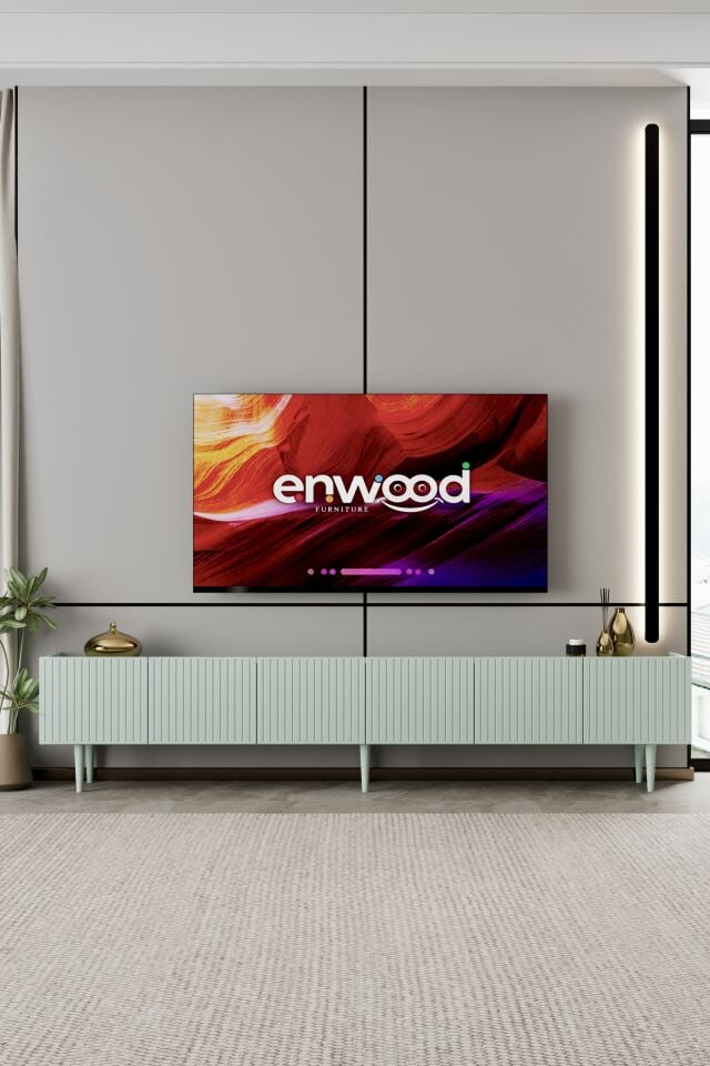 Capella TV Ünitesi 240 cm 6 Kapaklı Ayaklı MDF