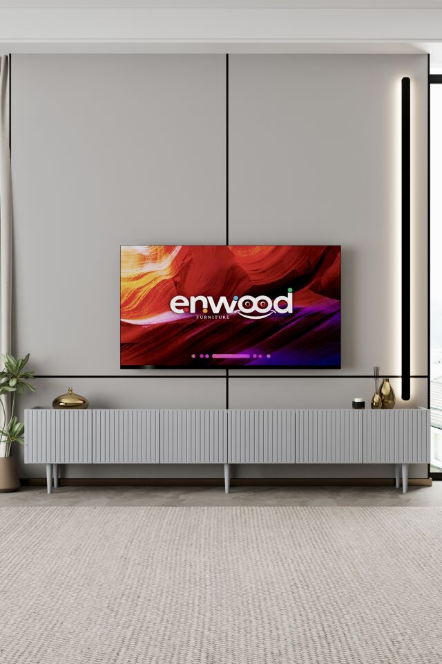Capella TV Ünitesi 240 cm 6 Kapaklı Ayaklı MDF