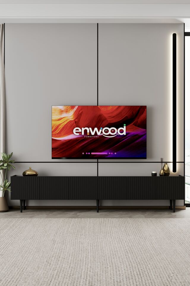 Capella TV Ünitesi 240 cm 6 Kapaklı Ayaklı MDF