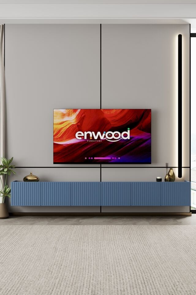 Capella Tv Ünitesi 240 cm 6 kapaklı duvara monte MDF (8 renk seçeneği)