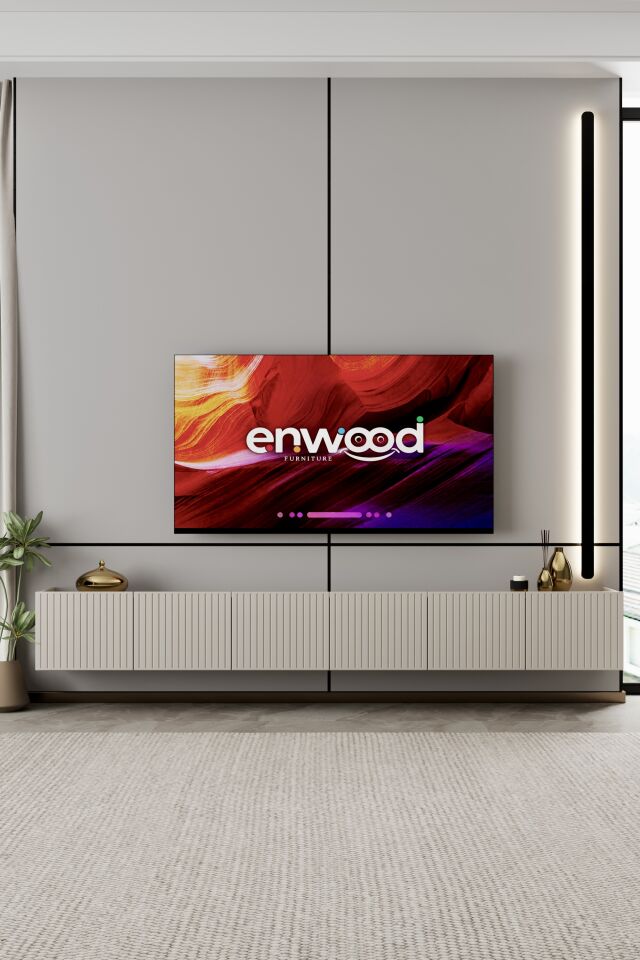 Capella TV Ünitesi 240 cm 6 Kapaklı Duvara Monte MDF