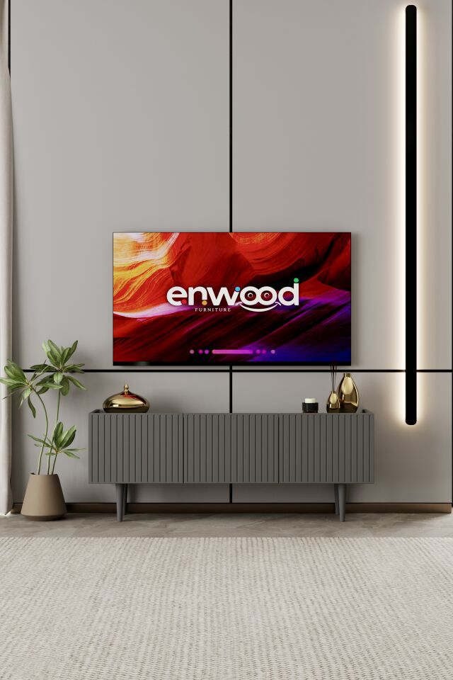 Capella TV Ünitesi 140 cm 3 Kapaklı Ayaklı MDF