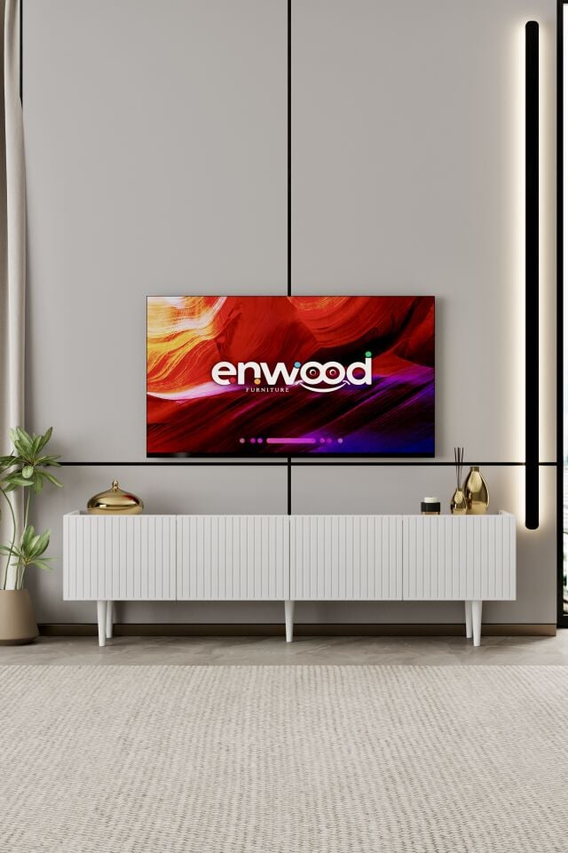 Capella Tv Ünitesi 160 cm 4 kapaklı ayaklı MDF (6 renk seçeneği)