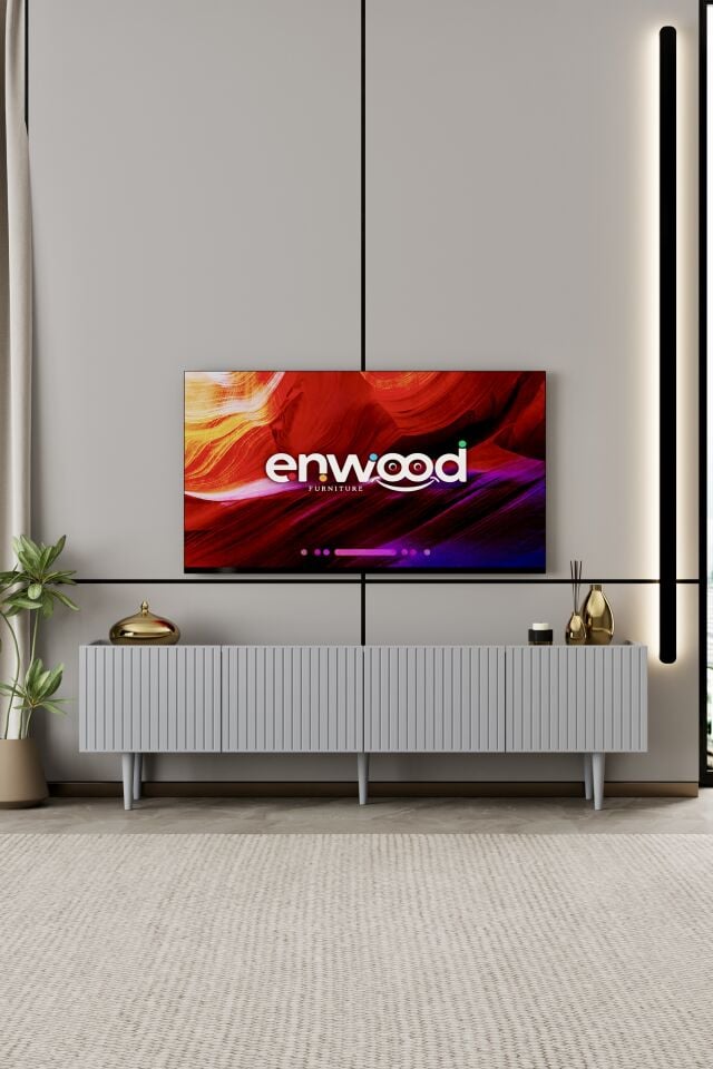 Capella Tv Ünitesi 160 cm 4 kapaklı ayaklı MDF (6 renk seçeneği)