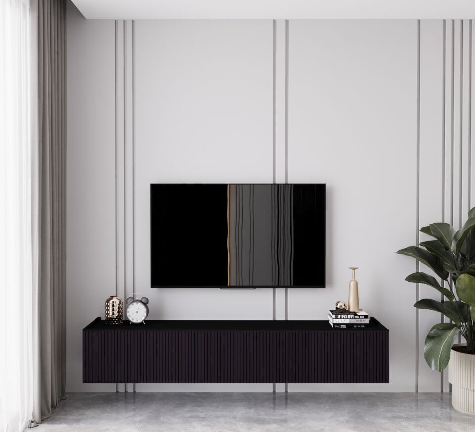 Capella Tv Ünitesi 160 cm duvara monte kapaklı raflı MDF (4 renk seçeneği)