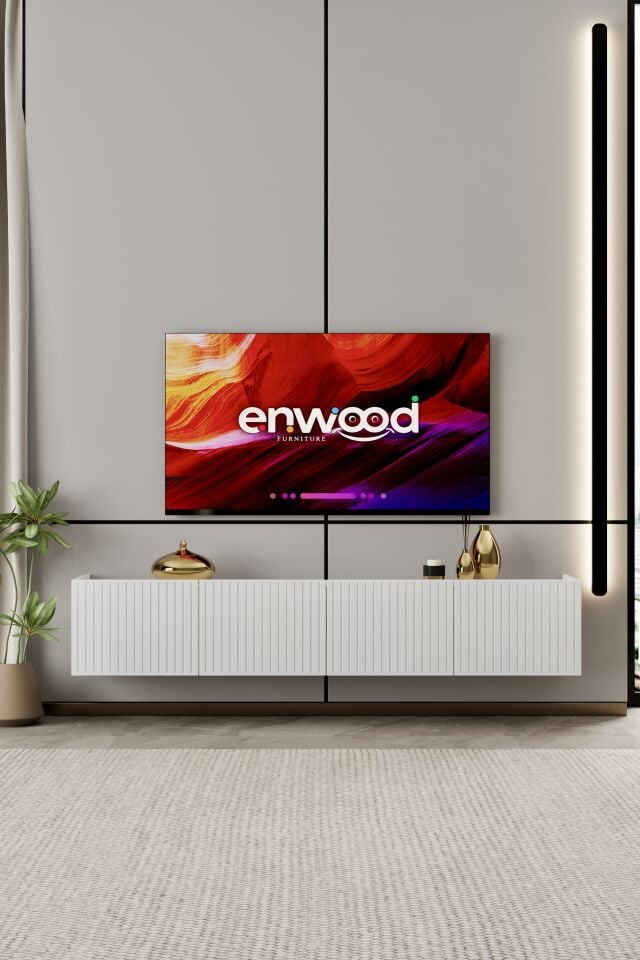 Capella Tv Ünitesi 160 cm 4 kapaklı duvara monte MDF (6 renk seçeneği)