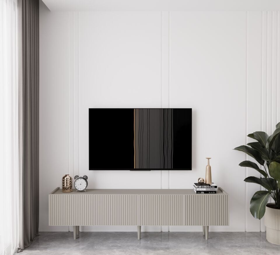 Capella Tv Ünitesi 180 cm ayaklı kapaklı raflı MDF (4 renk seçeneği)