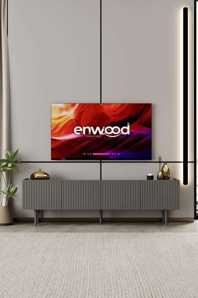 Capella Tv Ünitesi 180 cm 4 kapaklı ayaklı MDF (6 renk seçeneği)