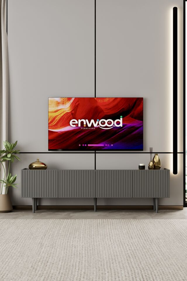 Capella 180 cm TV Ünitesi 4 Kapaklı Ayaklı MDF