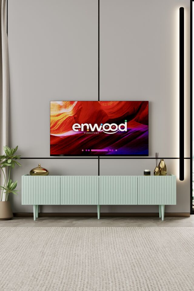 Capella 180 cm TV Ünitesi 4 Kapaklı Ayaklı MDF