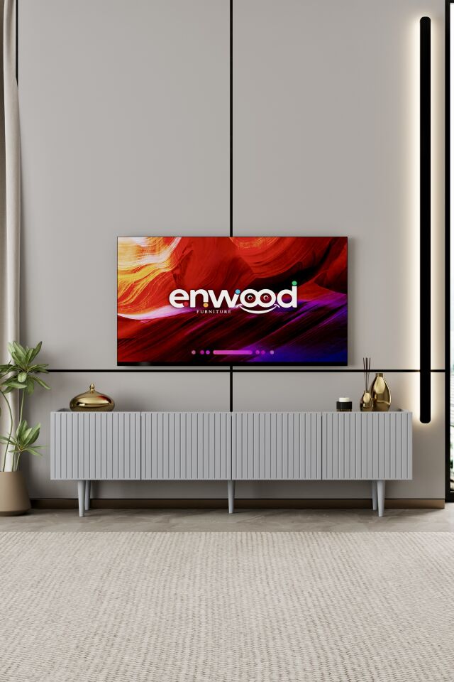 Capella 180 cm TV Ünitesi 4 Kapaklı Ayaklı MDF